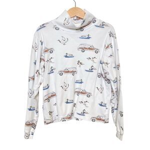 Smockingbird Ducks And Trucks Print All Over Turtleneck Sweatshirt Boys Size 8